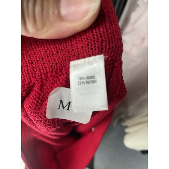 St. John Collection Red Wool Blend Knit Holiday High Waist Wide Leg Pants Sz XL - Picture 5 of 12